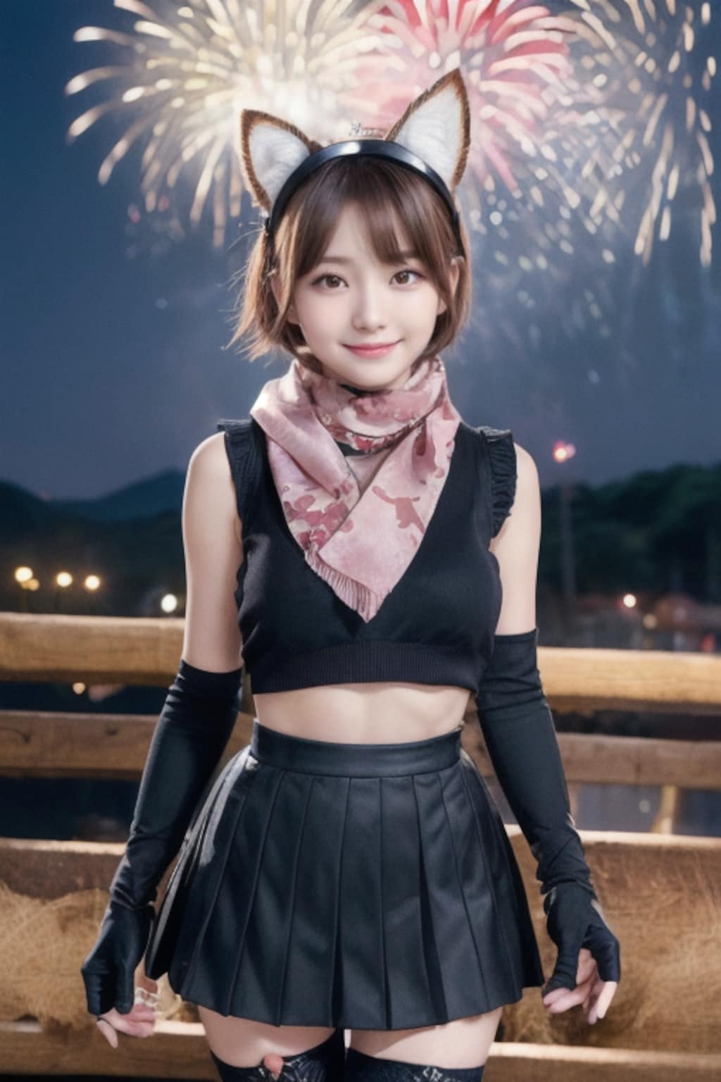 花火と犬ちゃん