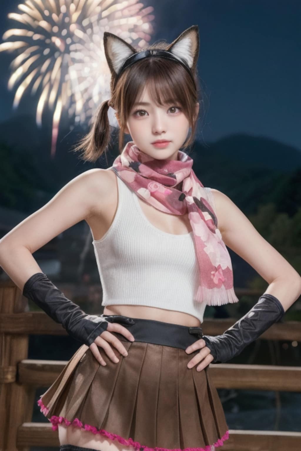 花火と犬ちゃん