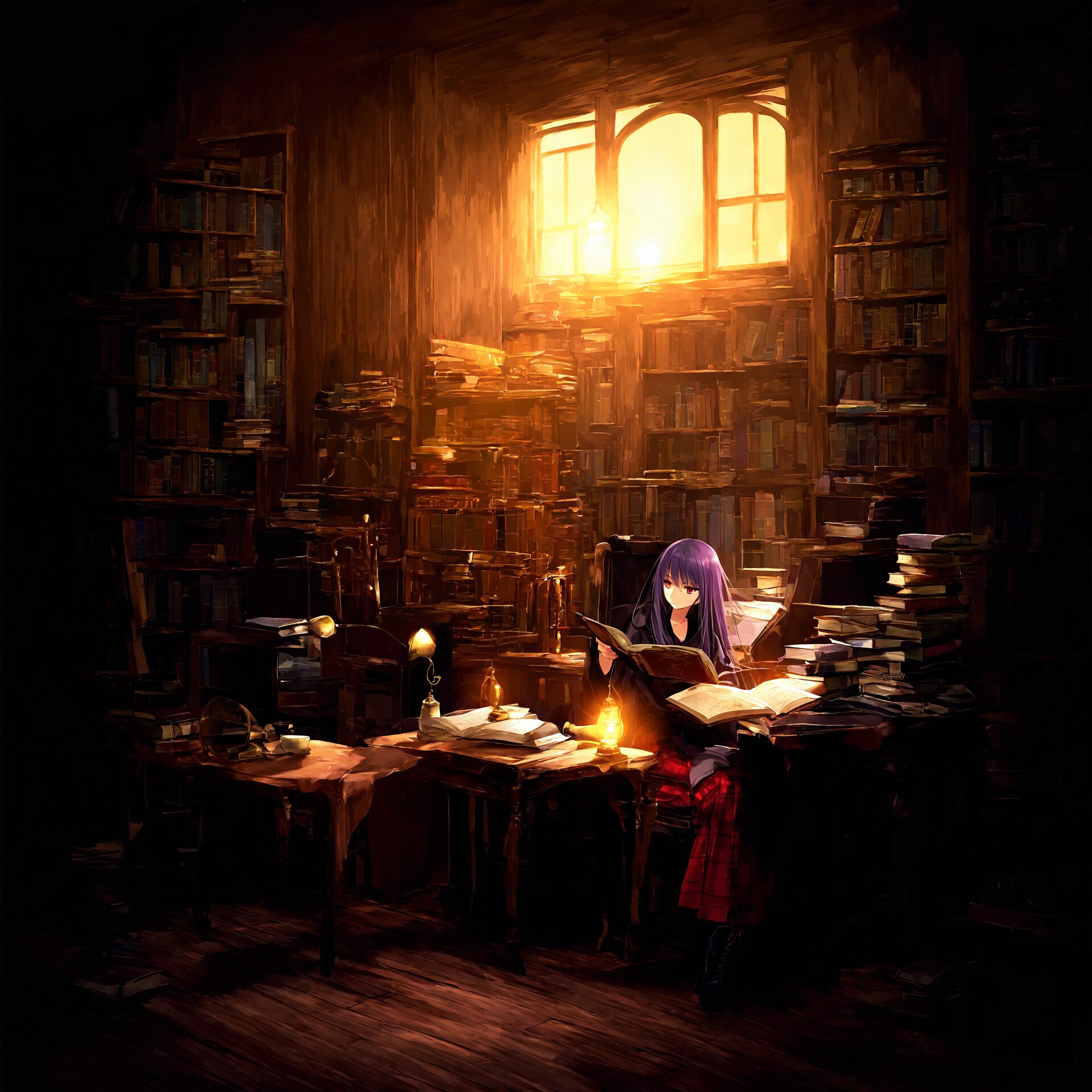 魔女の綴りを読む少女