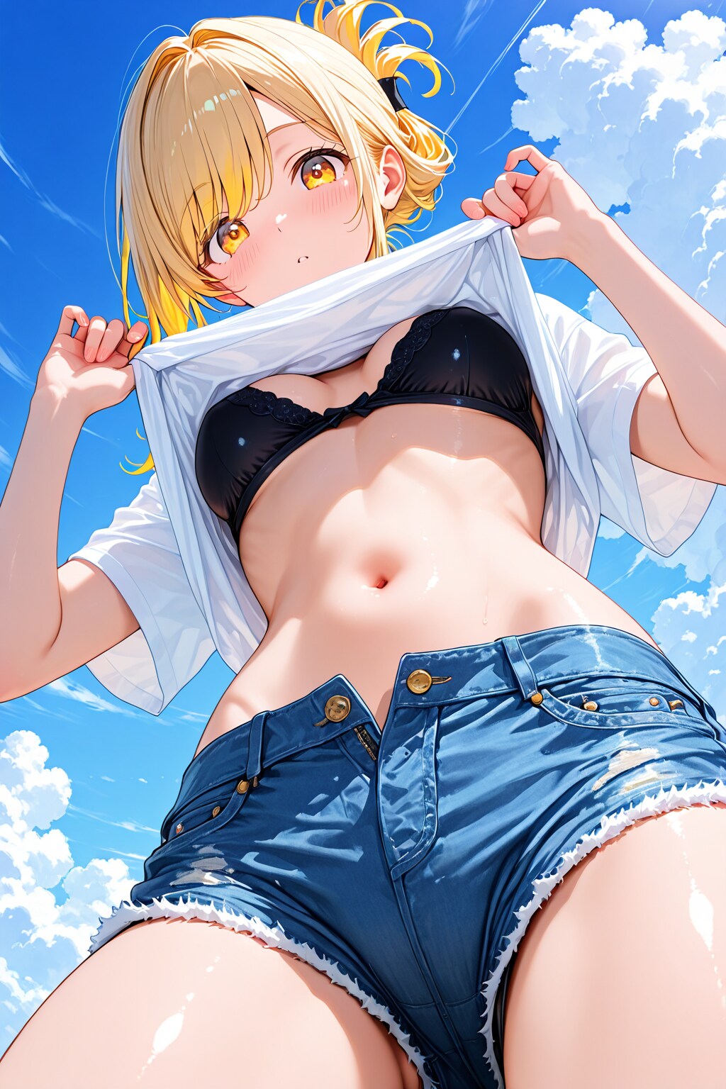 ローライズデニムショーパン