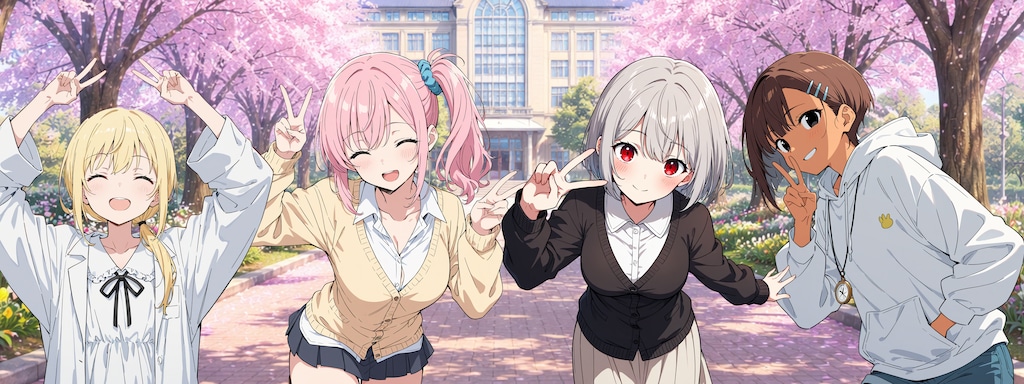 うちの子４人集合！ピース！