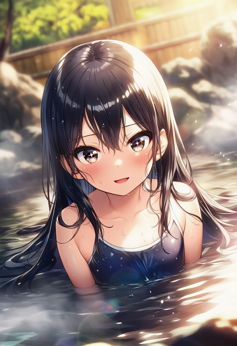 女子高生のソロキャンプ　露天温泉
