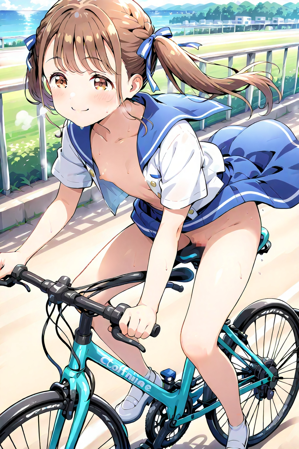 HARPYで藤田ことね④　セーラー服自転車通学