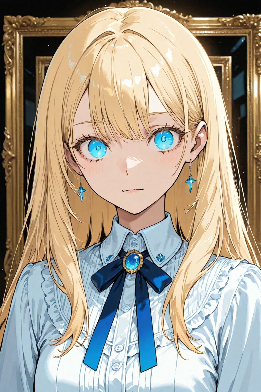 「金髪碧眼美少女」のポートレート写真