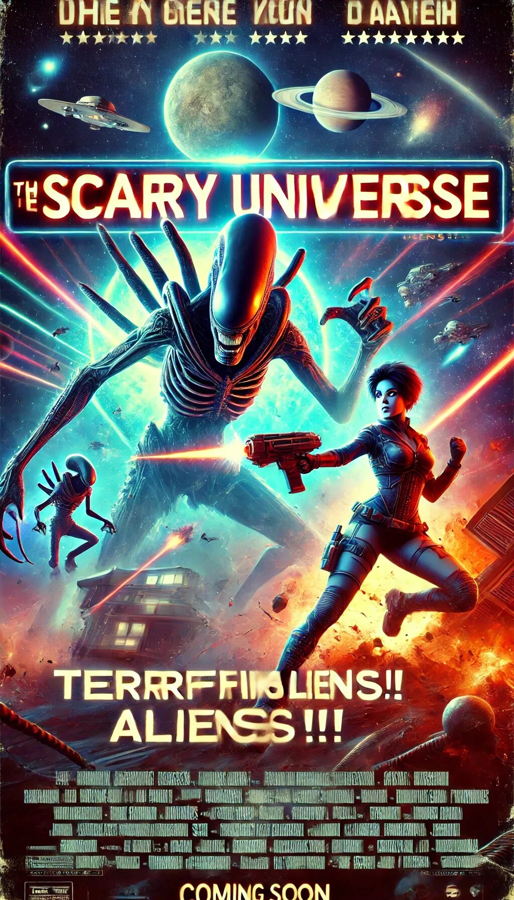 B級スペースホラーのポスター