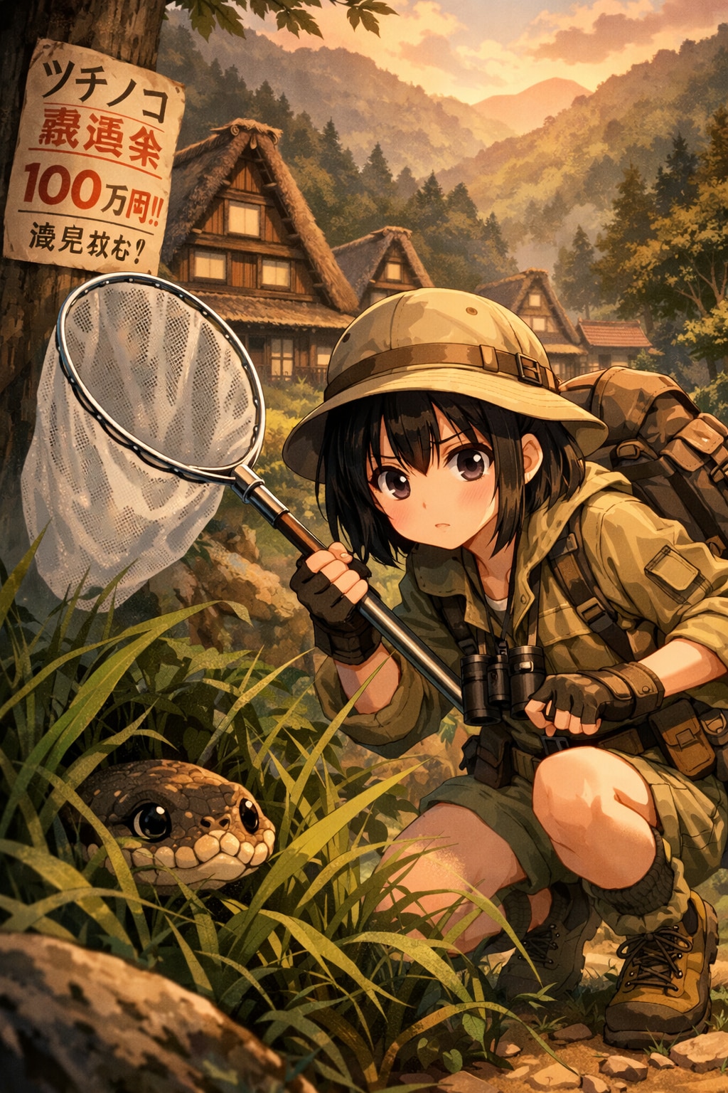 ツチノコを探す女の子 | の人気AIイラスト・グラビア