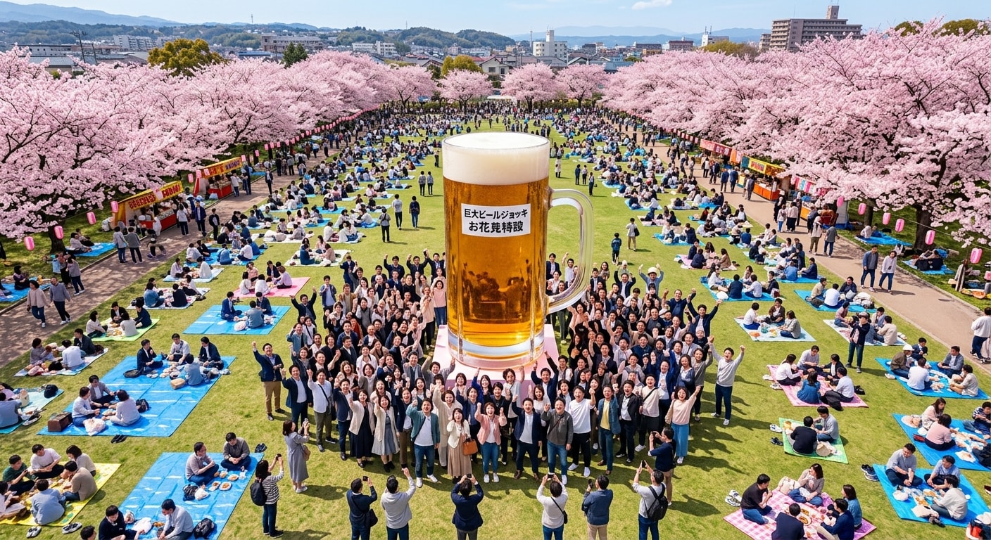 巨大ビアジョッキが置かれているなと思ったら中身が本物