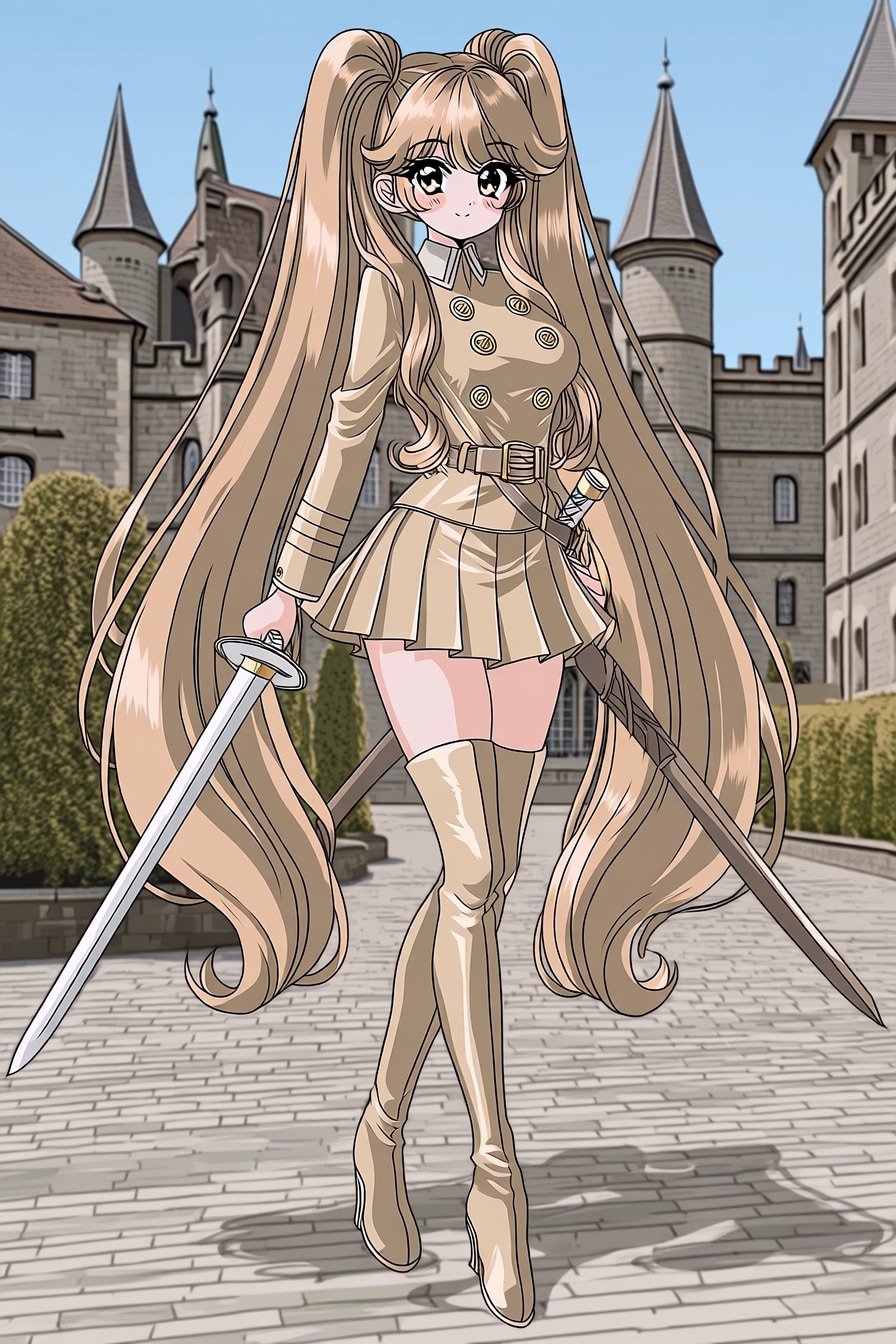 サーベルガール（レトロアニメ風） | の人気AIイラスト・グラビア