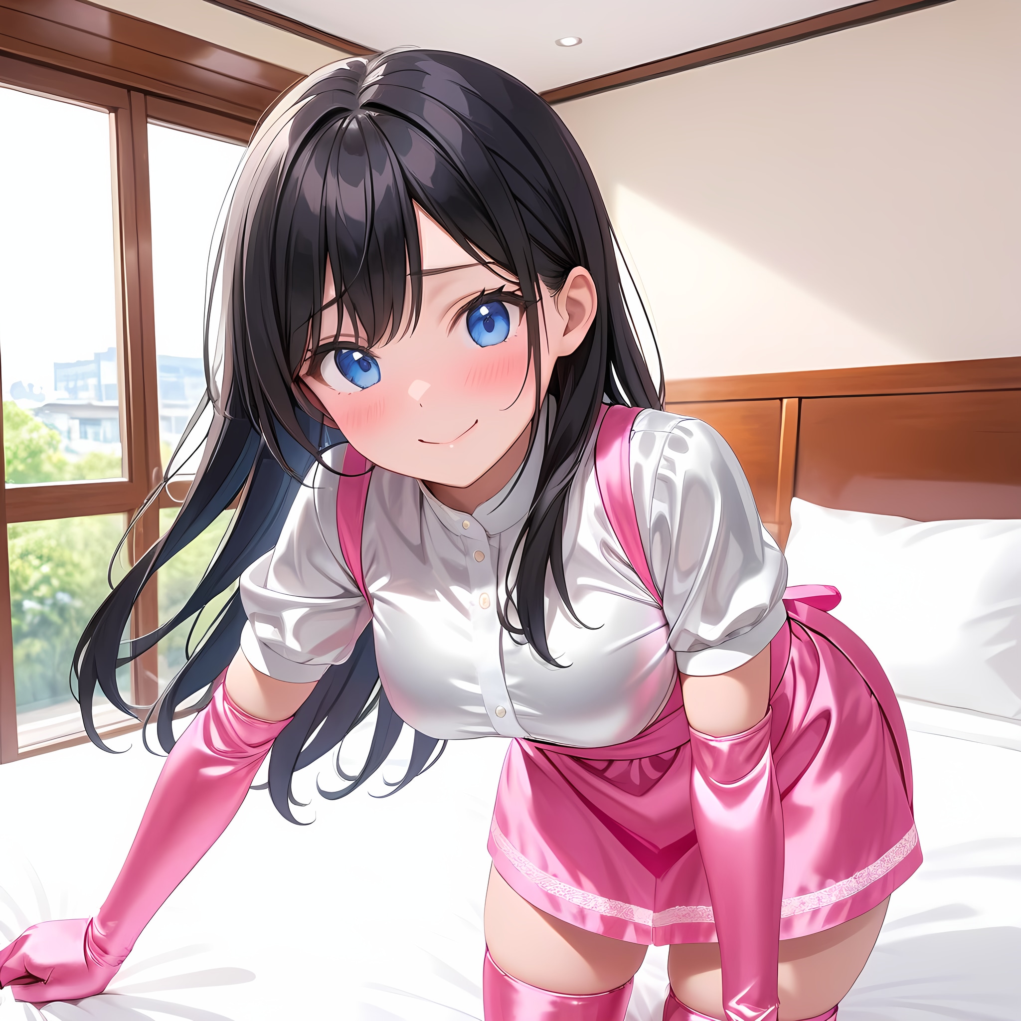 ピンクサテンアンミラ風