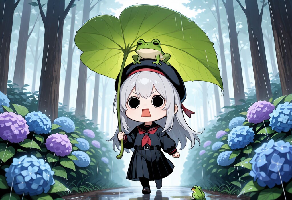 傘と蛙とえらいこっちゃ嬢
