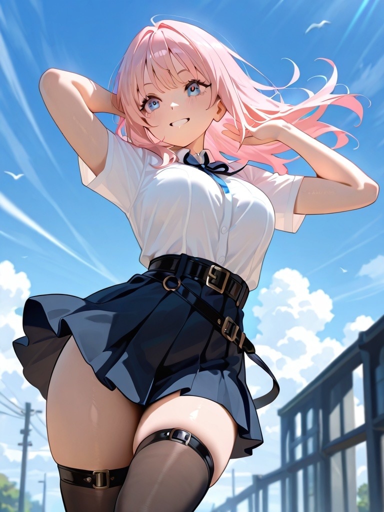 ピンク髪女の子