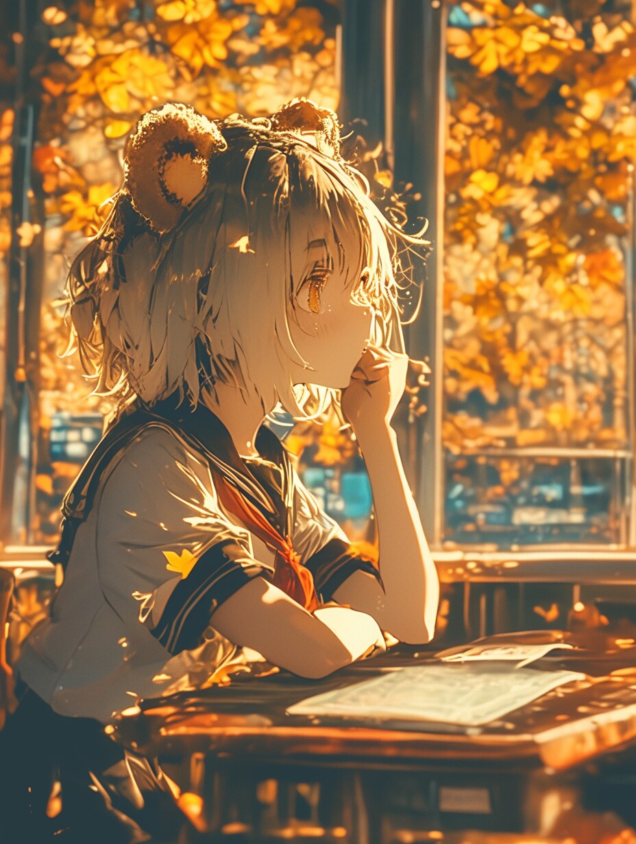 放課後、秋風とくま娘と思い出🐾 | の人気AIイラスト・グラビア