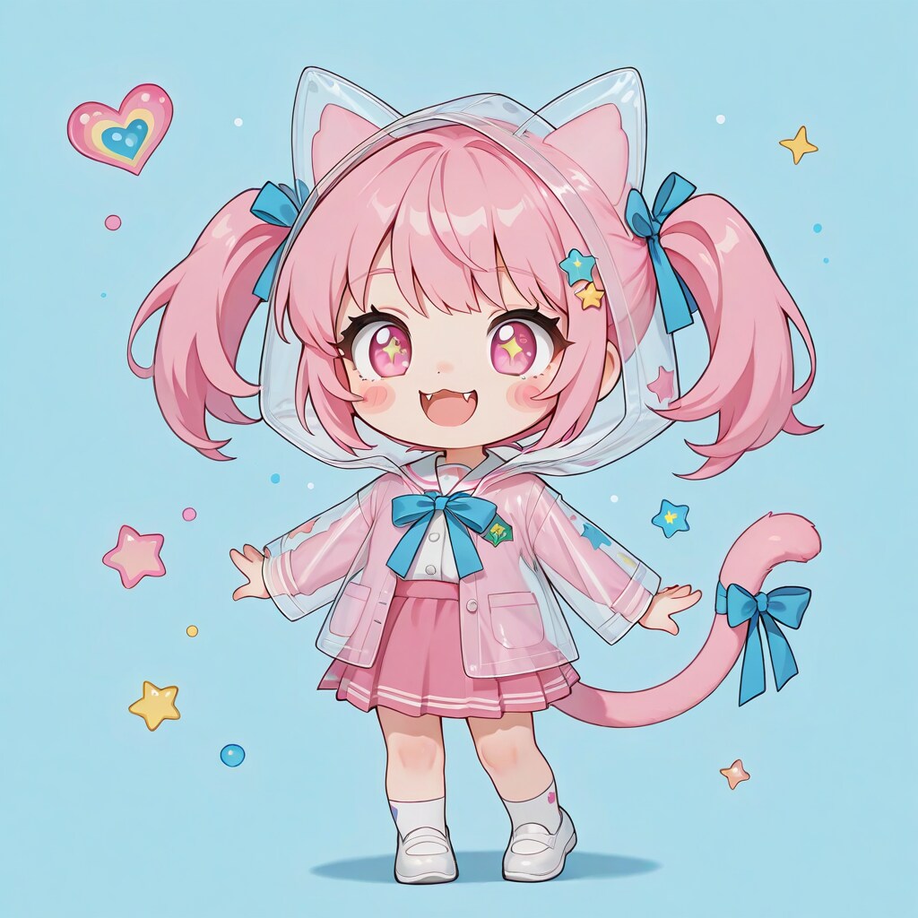 ねこちゃんに雨合羽をプレゼント