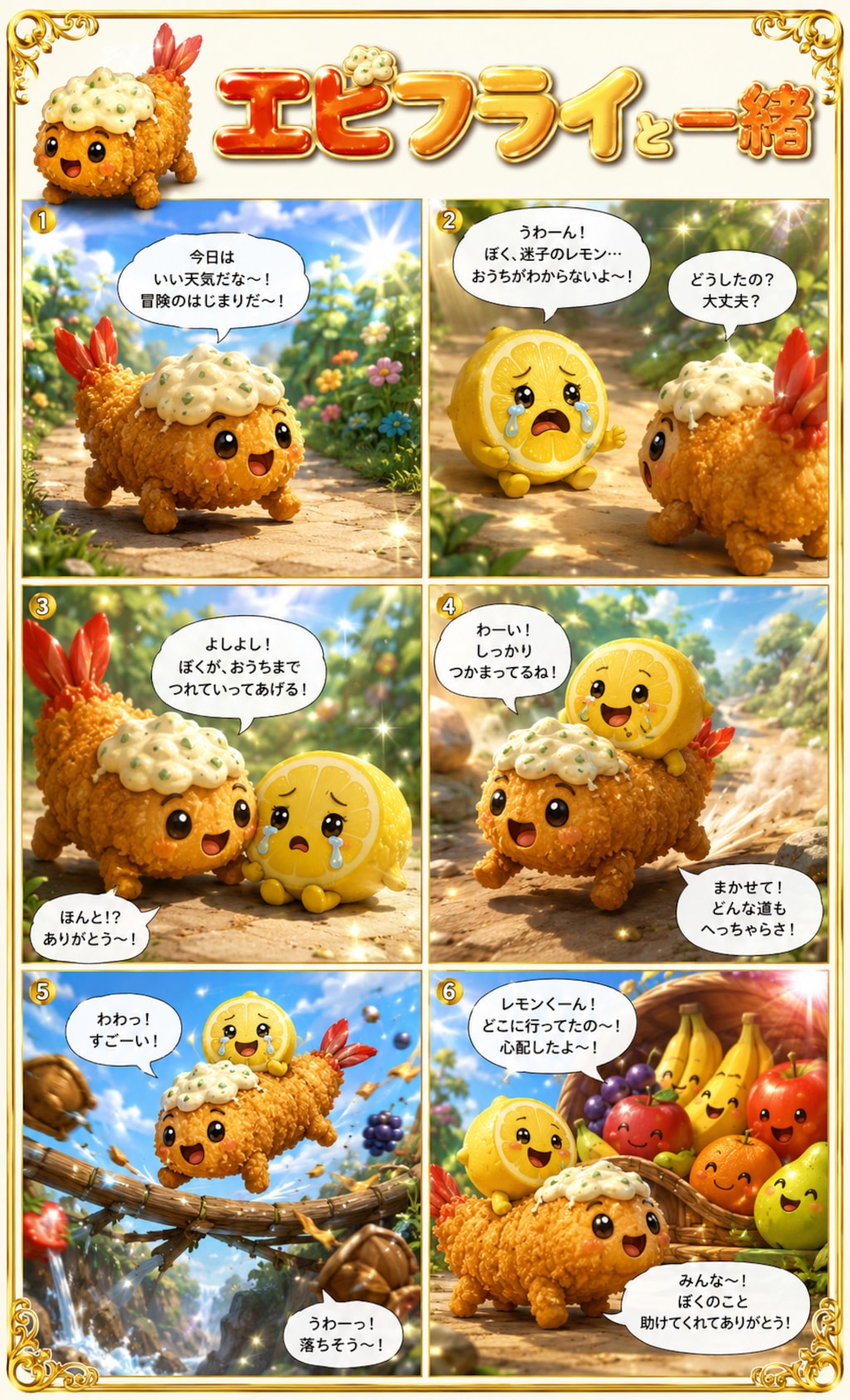 エビフライと一緒