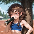 眼鏡三つ編みたちのeating恵方巻 6枚目