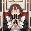 眼鏡三つ編みたちのeating恵方巻 2枚目