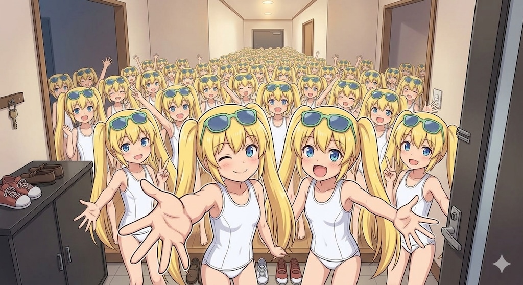 仕事帰りのこちらをお出迎えする祝福せし女装クローン達