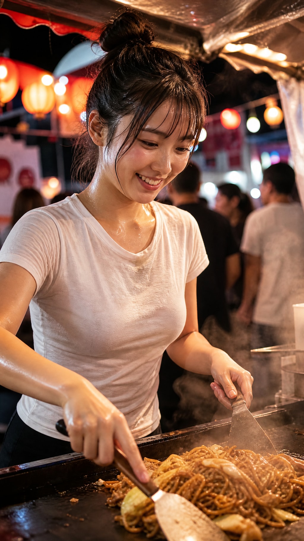いつも元気な屋台のお姉さん