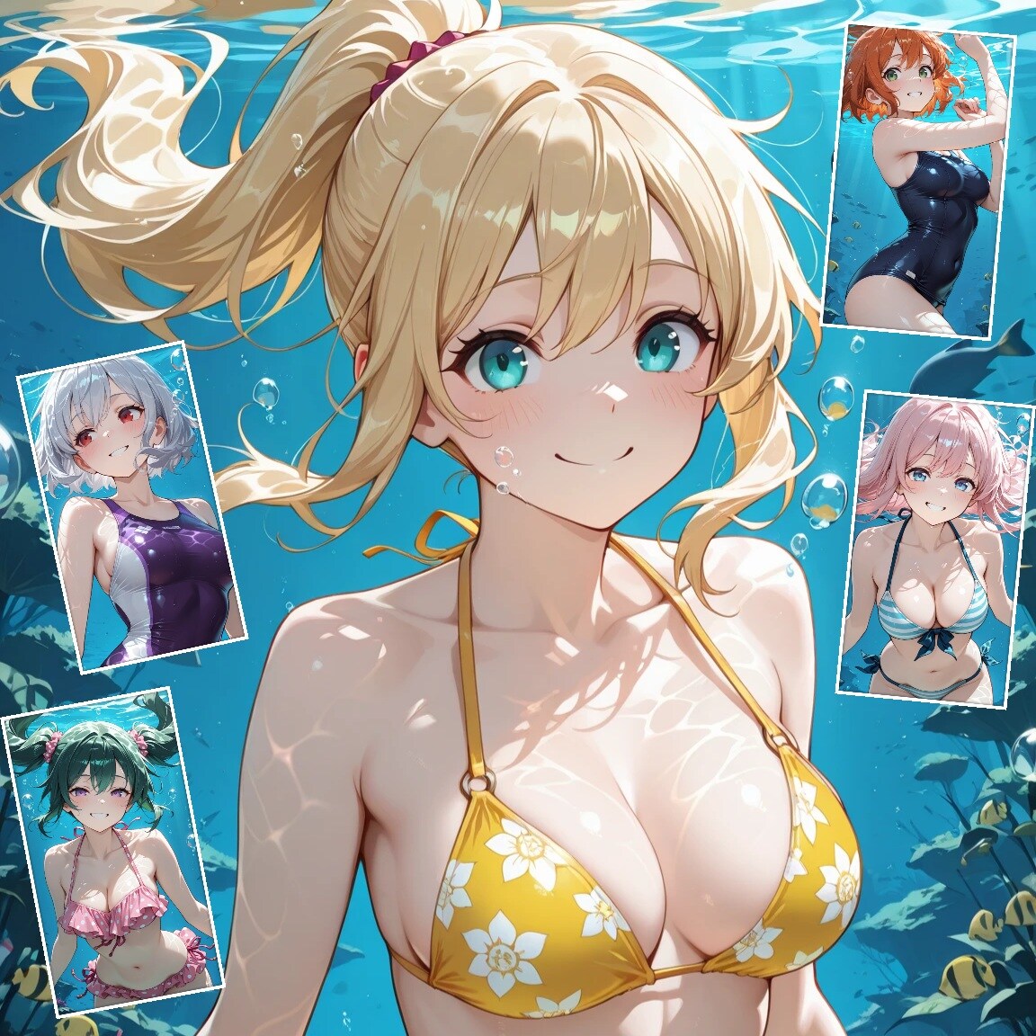 水中詰め合わせ 黒目黒髪以外で海！編
