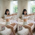 ブラ外し見せつけ(立体視) 2枚目