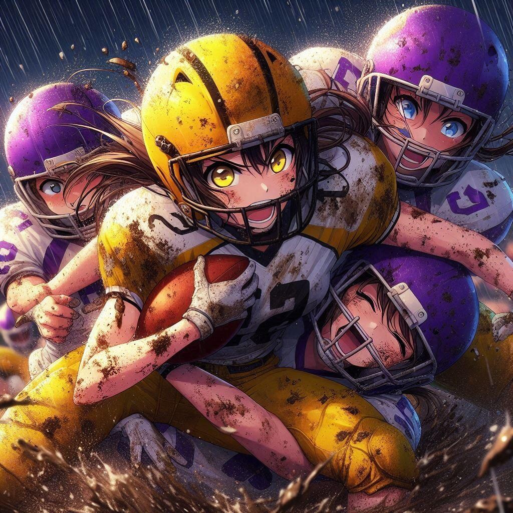 🏈泥まみれの女子アメフト 121