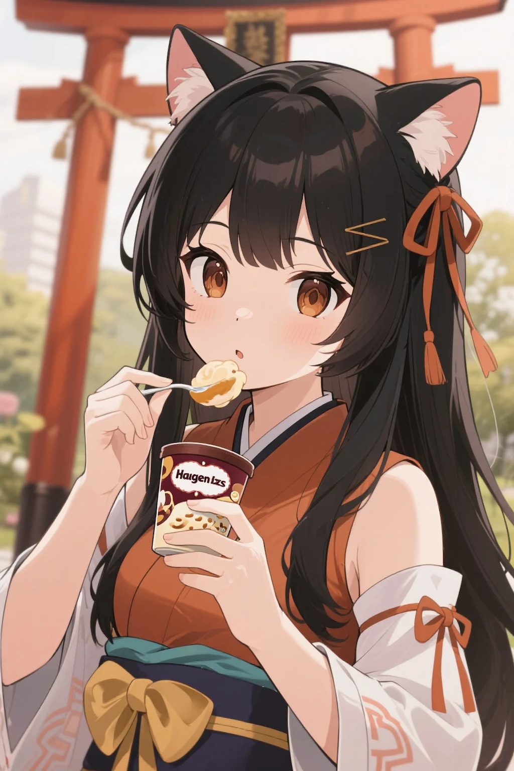 グンマー帝国から取り寄せた某高級アイスを食べるさくらちゃん