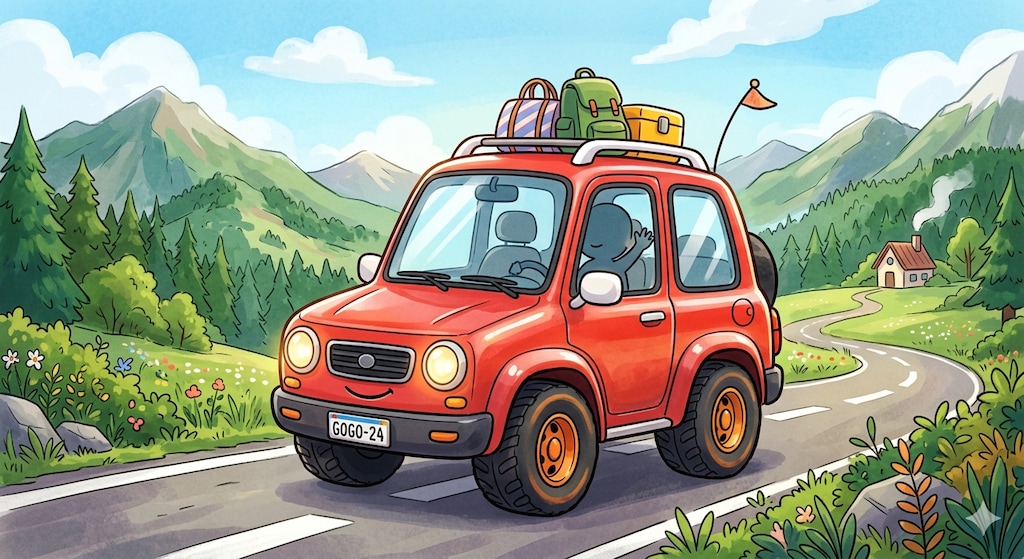 車イラストをシール化