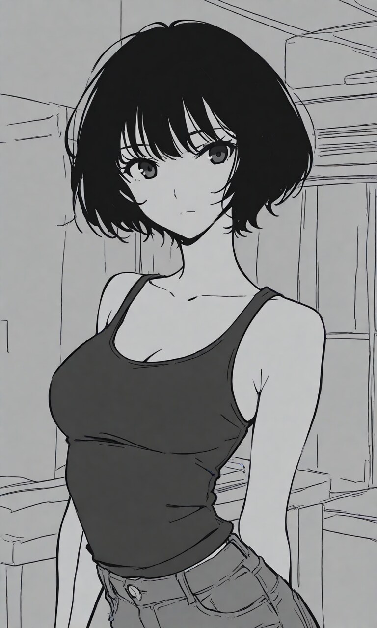 再現したい髪型/タンクトップ