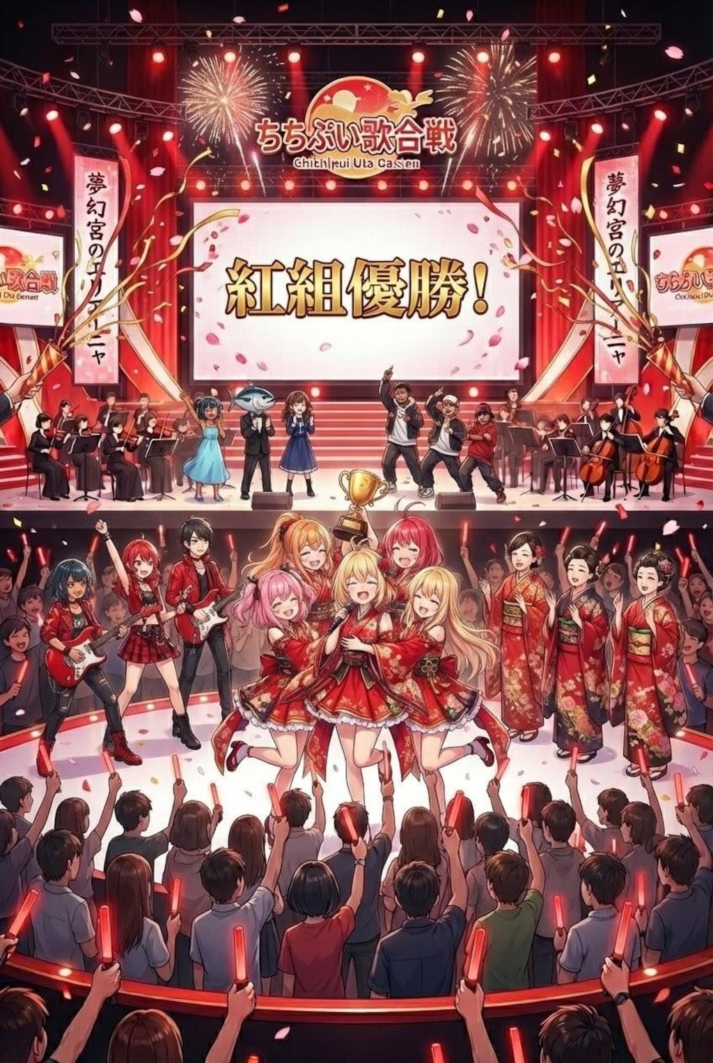 年末の歌合戦に出演したよ