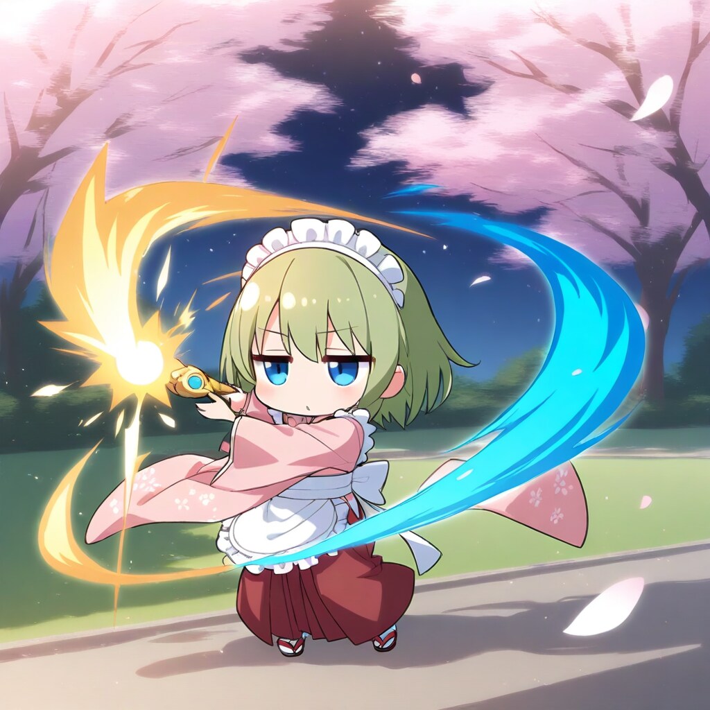 和風メイドの緑髪ちゃん