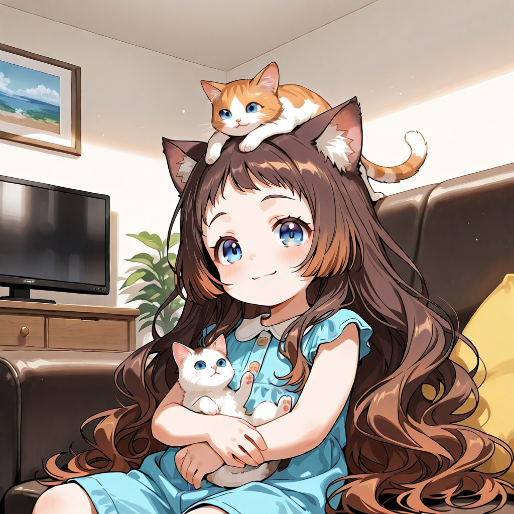 猫と小さな女の子