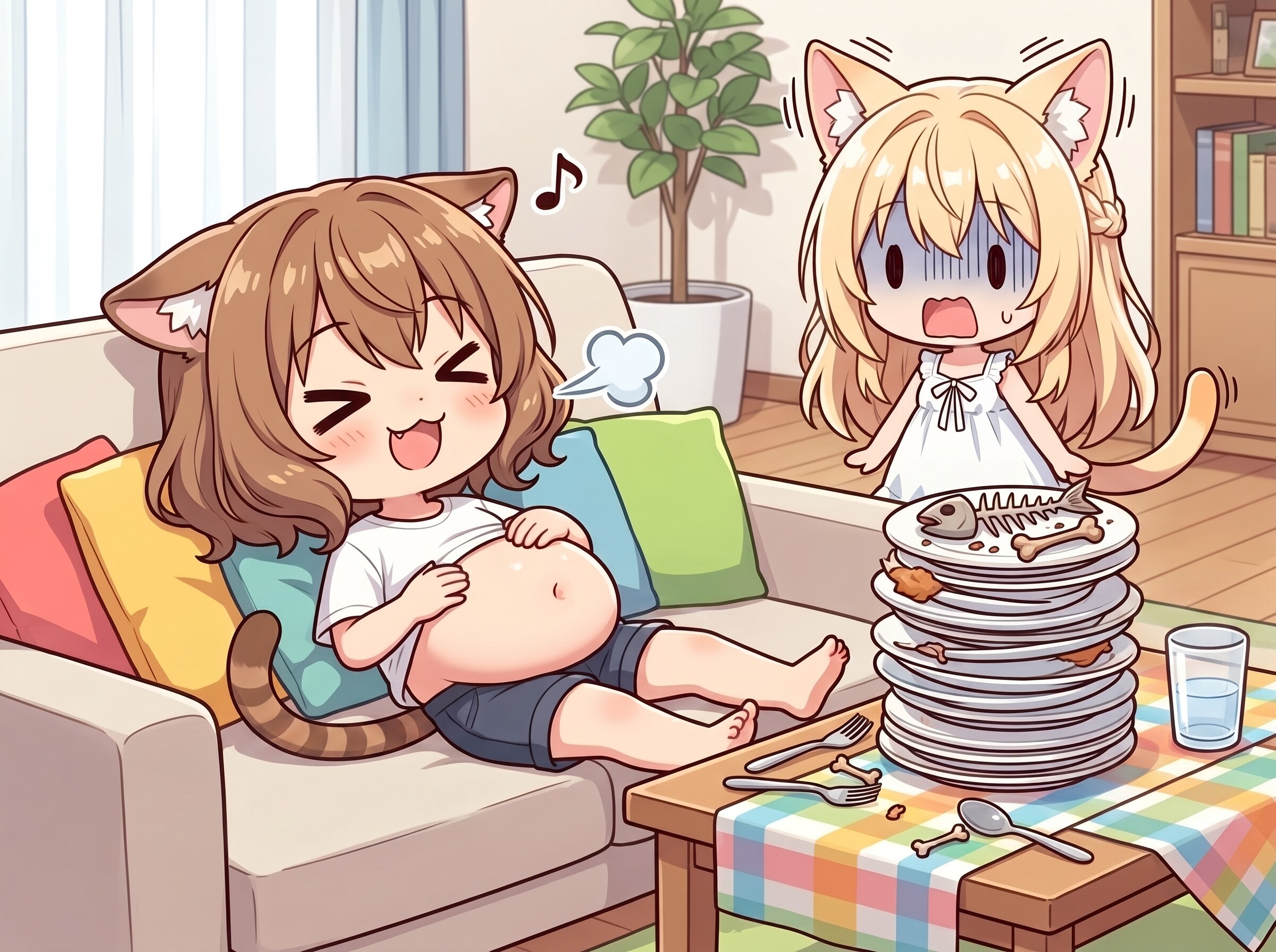 お腹なでなで | の人気AIイラスト・グラビア
