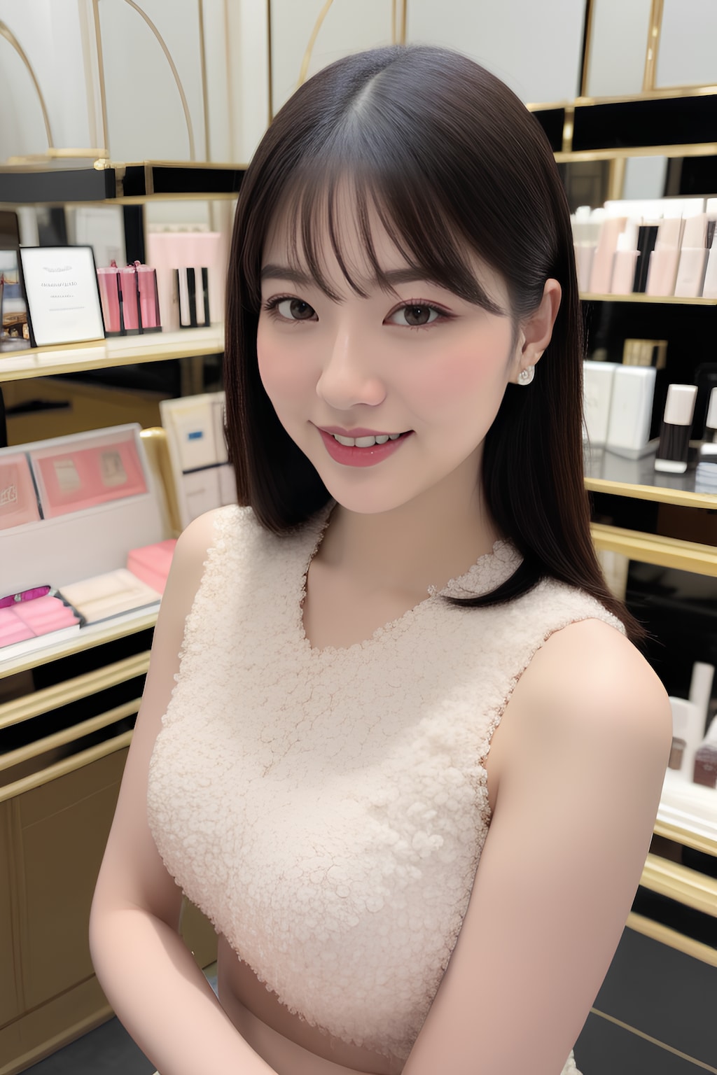 化粧品売り場の上品なオンナの笑顔 part1