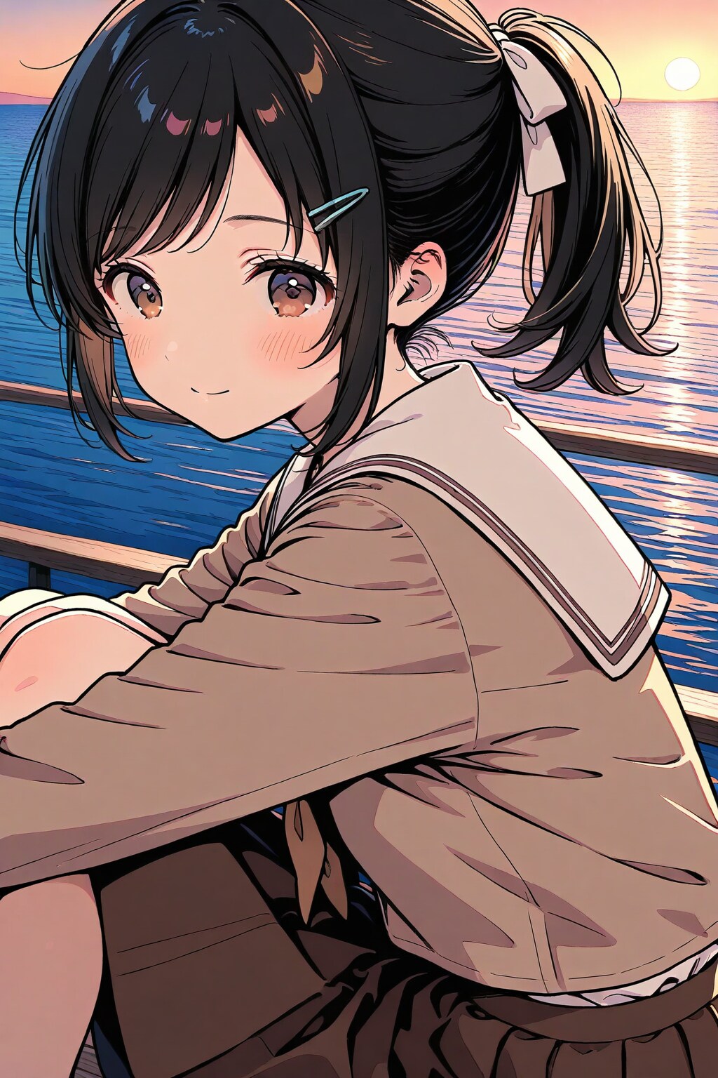 ポニテちゃんと海辺で……💞✨