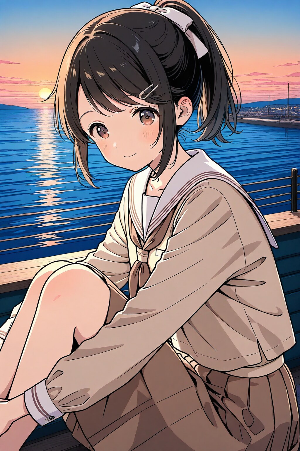 ポニテちゃんと海辺で……💞✨