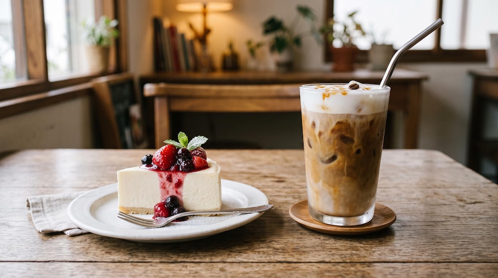 デザートのレアチーズケーキ