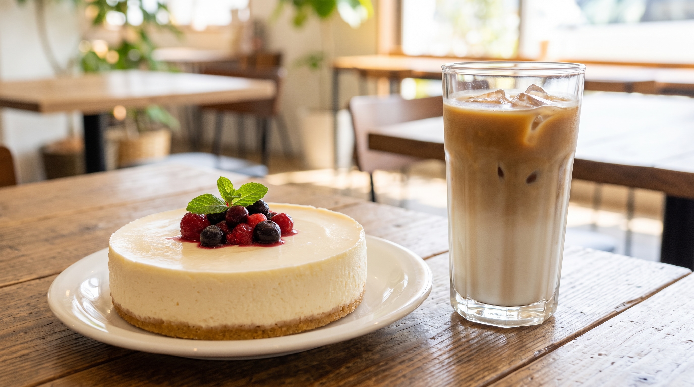 デザートのレアチーズケーキ