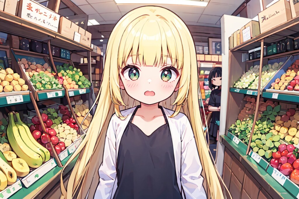 姫アコちゃんずのお買い物、バナナを探しに市場に