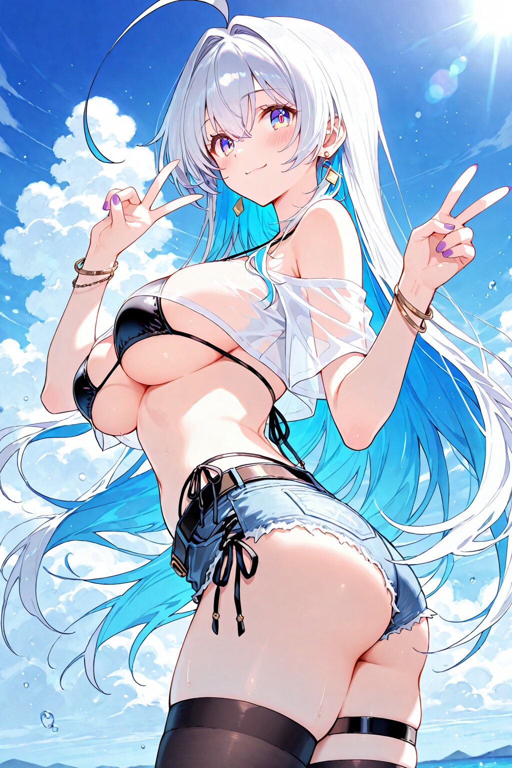 爽やかダブルピース