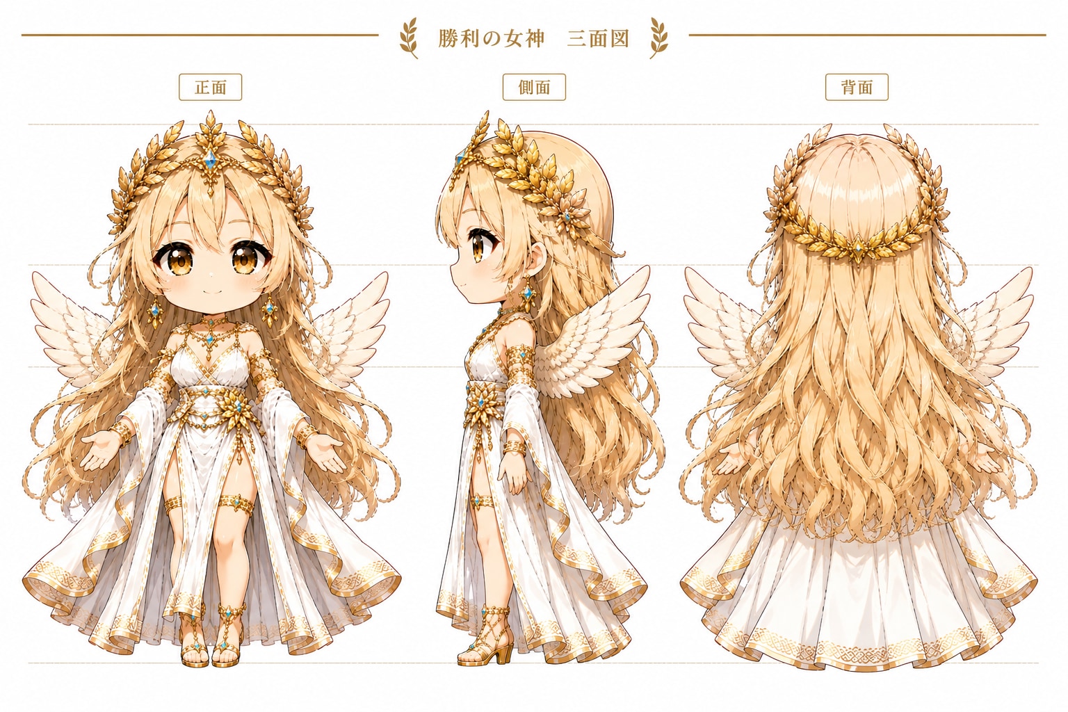 ひみつ資料 勝利の女神 三面図