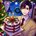 クリスマスケーキと、黒髪短髪男性★その1(12枚) 11枚目