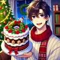クリスマスケーキと、黒髪短髪男性★その1(12枚) 12枚目