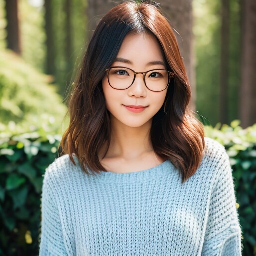 自然なメガネ美女