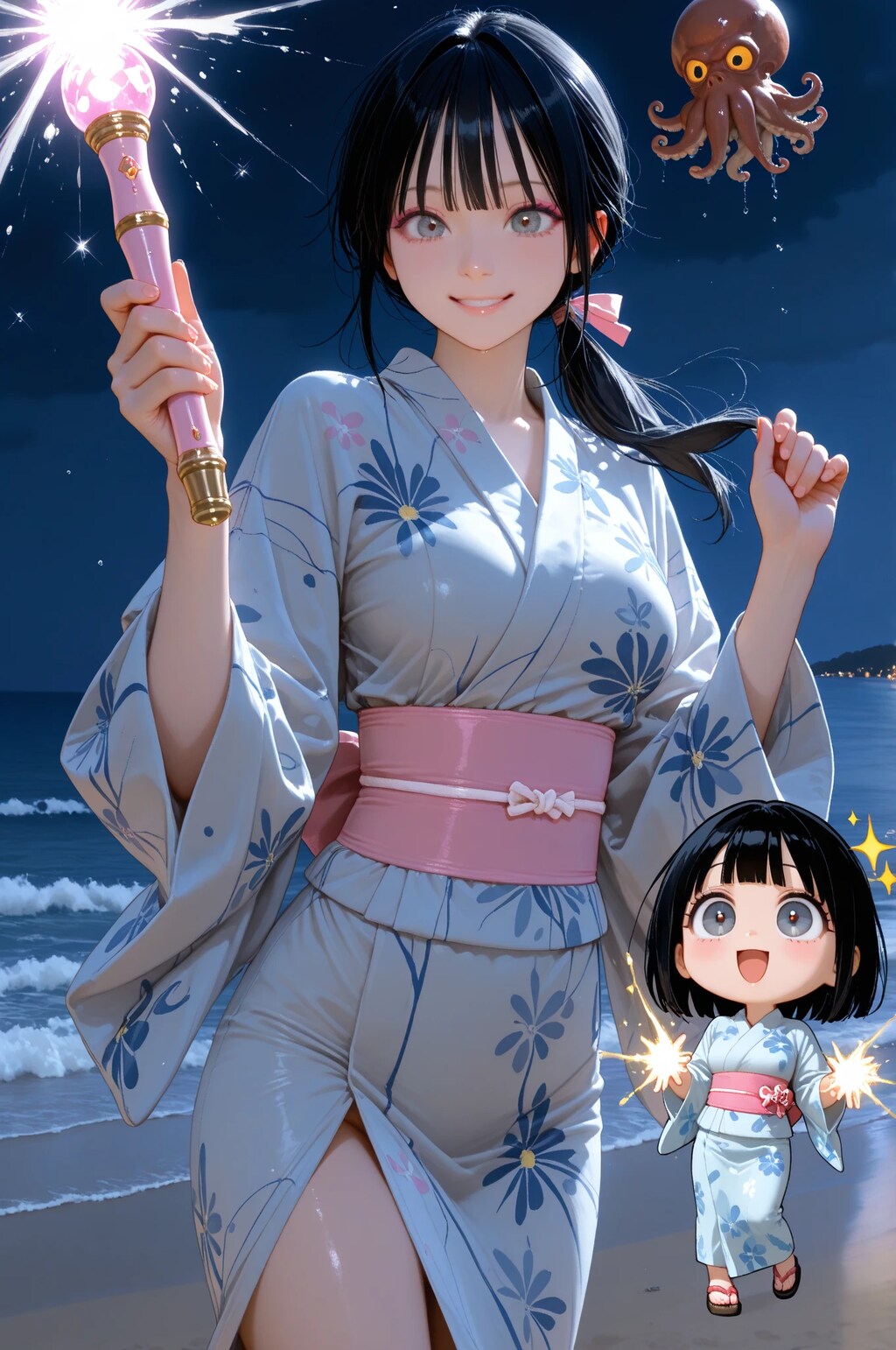 花火の代わりに魔法のスティック