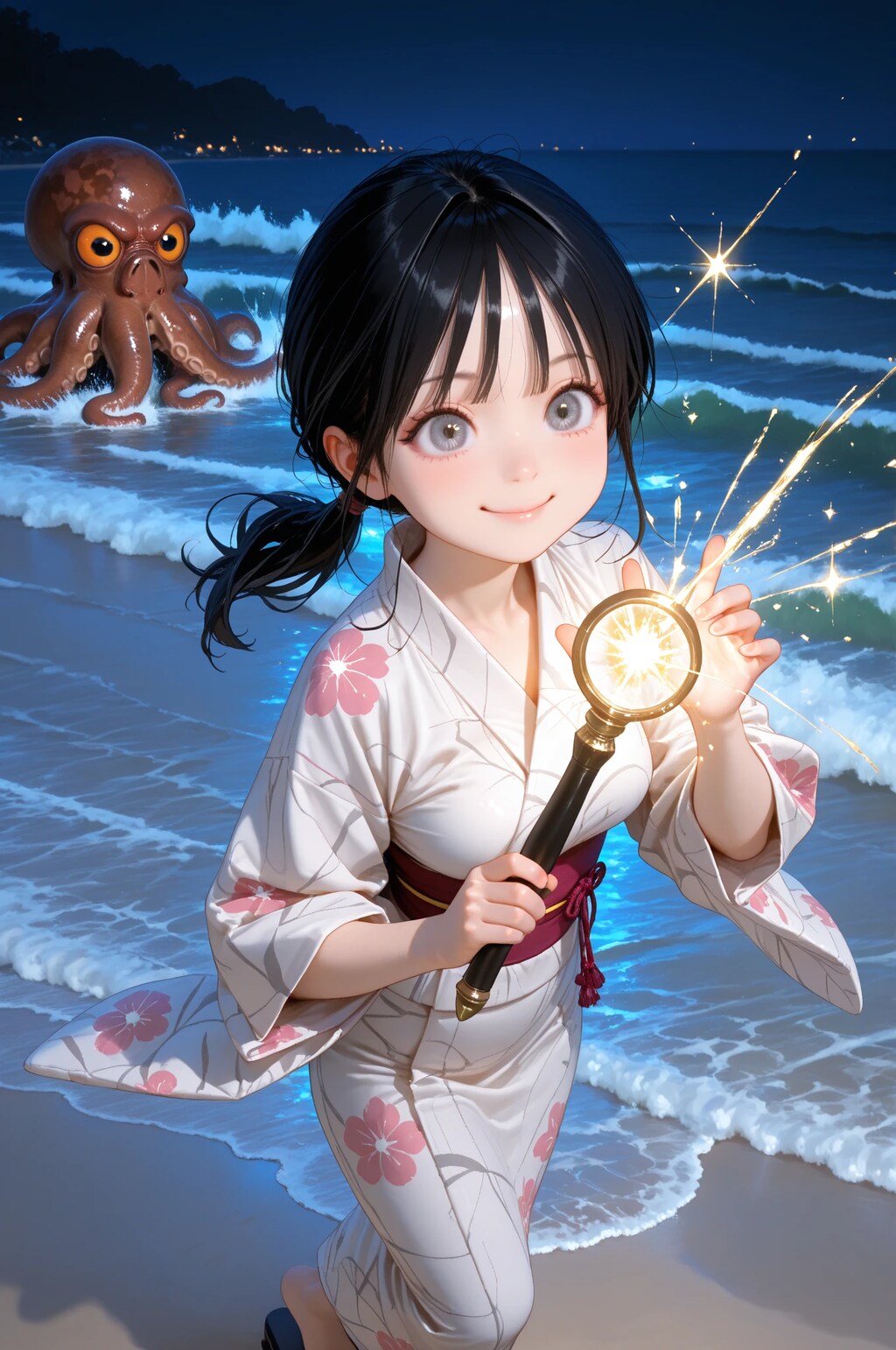 花火の代わりに魔法のスティック