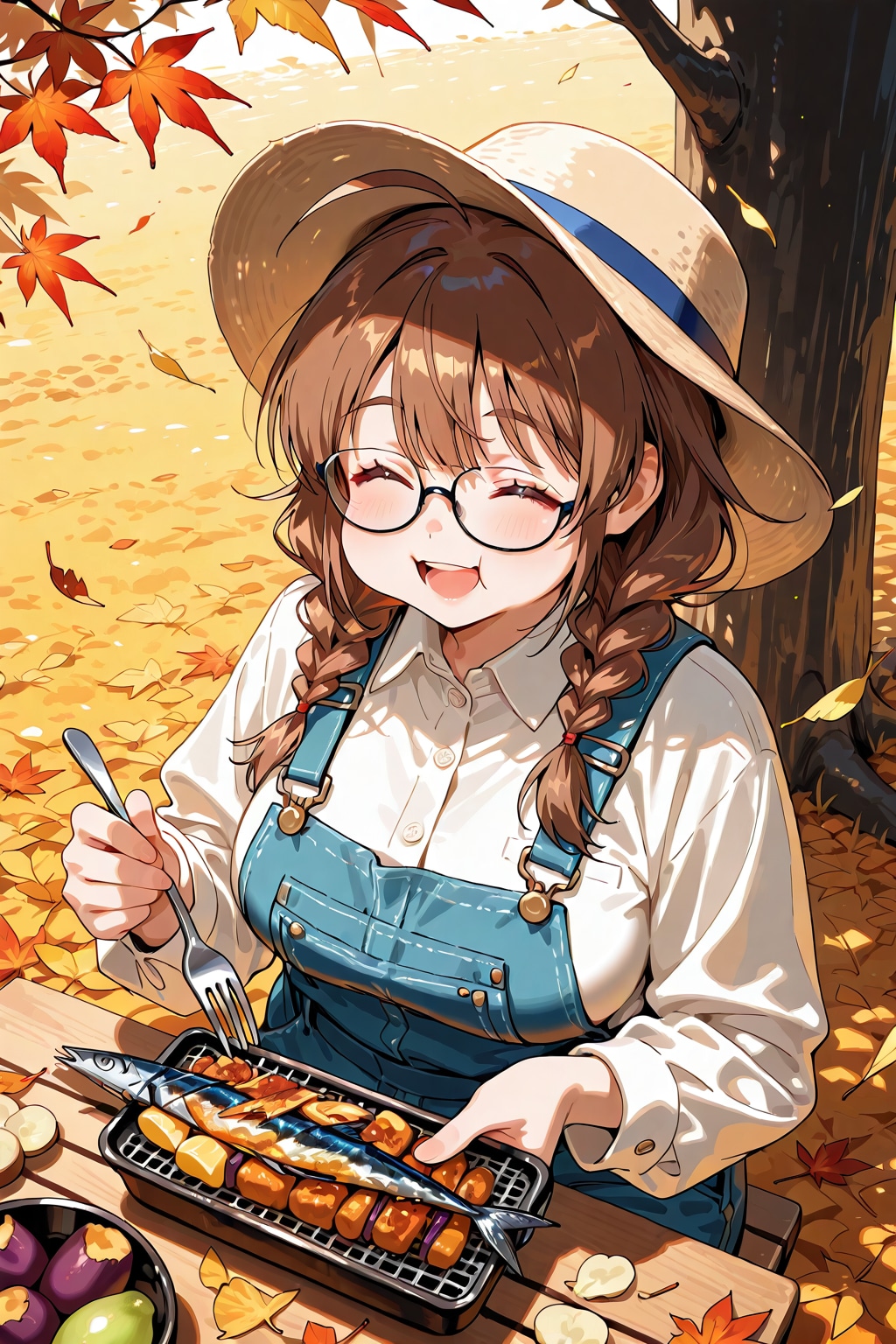 秋の味覚に目がねえ眼鏡っ子