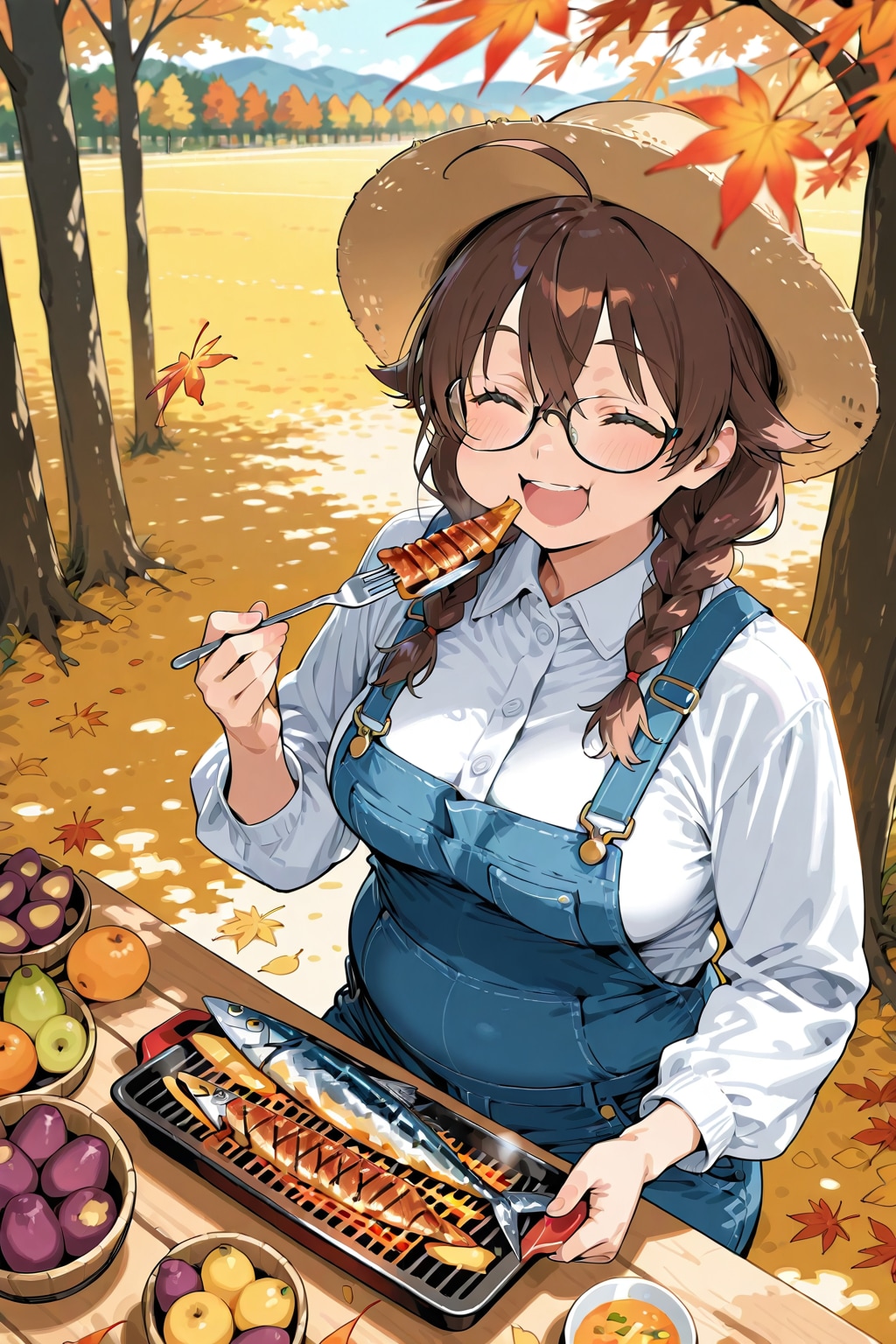 秋の味覚に目がねえ眼鏡っ子