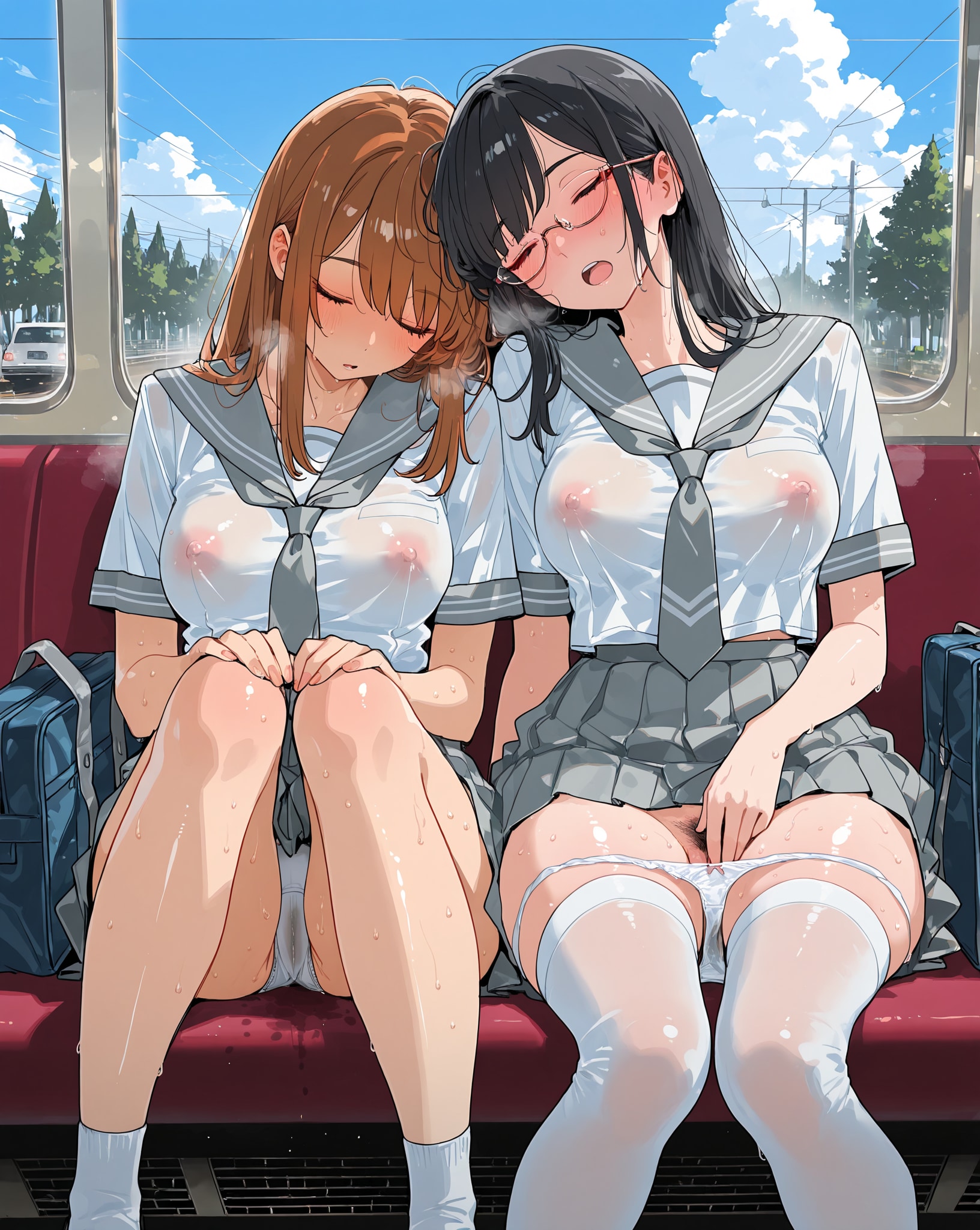 車内涼しー…ウトウト…無防備♪3