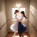 踊り場にスカートが舞う 2枚目