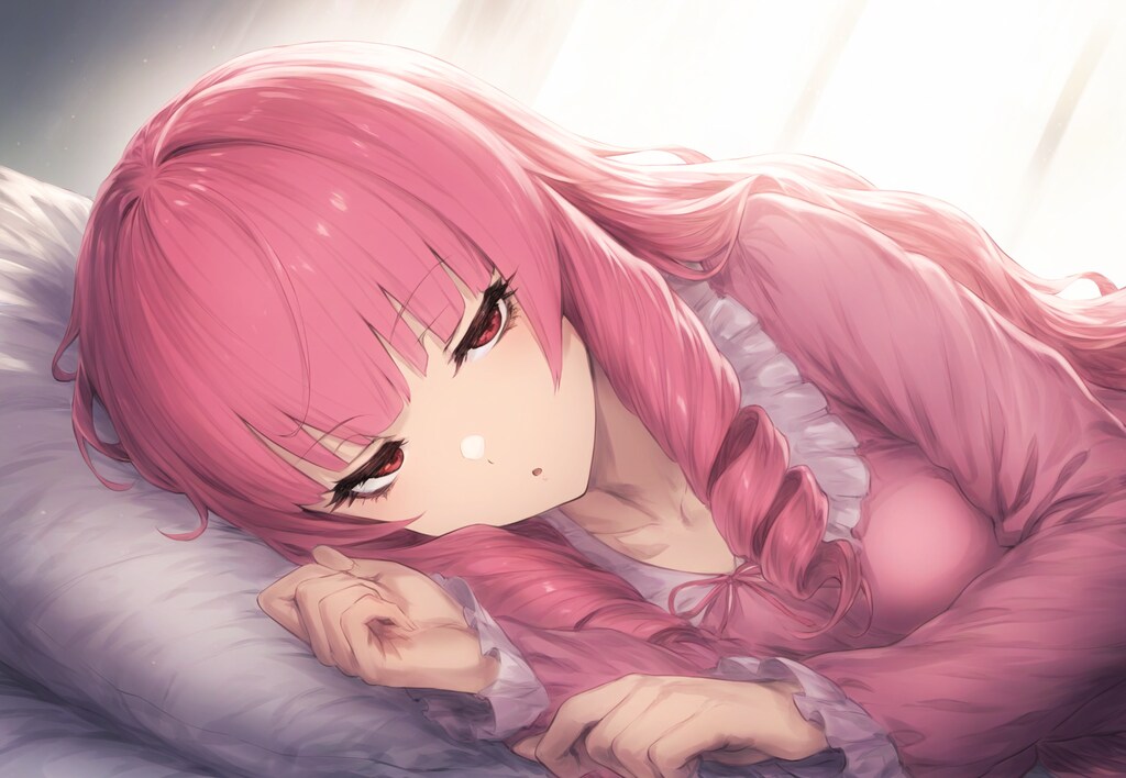 女の子と添い寝-寝顔-起床顔